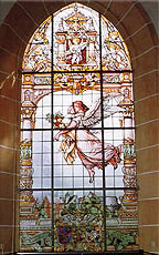 Fenster mit der Darstellung Lauensteins, gestiftet von Graf Hohenthal